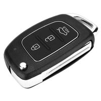 AZ05700-Étui porte-clés Flip 3 boutons télécommande porte-clés étui coque pour Hyundai Santa Fe ix45 2013-2014