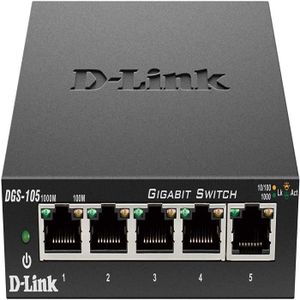 SWITCH - HUB ETHERNET  D-Link DGS-105 Switch 5 Ports Gigabit Metallique 1