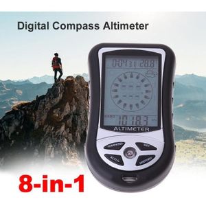 ALTIMÈTRE Outdoor Randonnée Camping 8 en 1 LCD Numérique Compas Altimètre Baromètre Thermomètre Température Horloge Calendrier