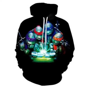 FIGURINE - PERSONNAGE TMNT-3 - XL - TMNT-Sweat à capuche Teenage Mutant Ninja Turtles, Impression numérique 3D, Dessin animé, Vêtem