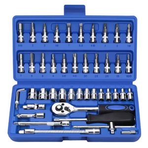 COFFRET OUTILLAGE Boite à Outils de voiture 46 Pièces Outils de répa