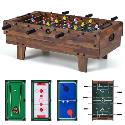 HLC Table multijeux 4 en 1, intégrant BabyFoot, Billard, ping-Pong et air Hockey,Baby Foot Table en Bois Jeu de Football 82L x 43l x 20H HLC Table multijeux 4 en 1, intégrant BabyFoot, Billard, ping-Pong et air Hockey,Baby Foot Table en Bois Jeu de Football 82L x 43l x 20H