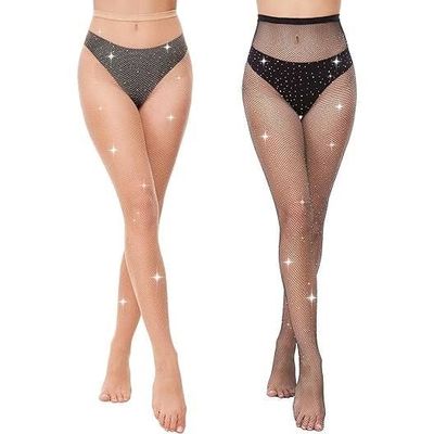 Collants Résille Strass Femme - Maille Diamantée - Pour Soirée Et Événements Spéciaux