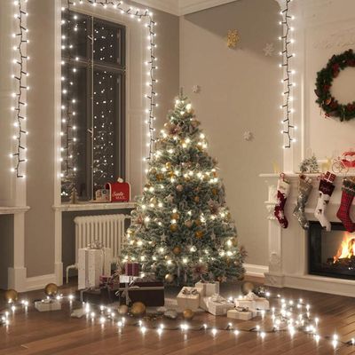 Guirlande De Noël Rouge Et Blanche 10m Avec Flocons De Neige - Largeur 9cm, Décoration Sapin, Maison