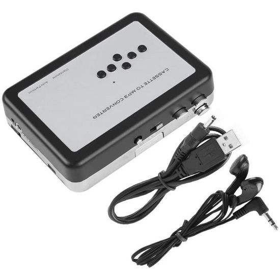Lecteur De Cassettes Portable Avec Convertisseur USB Vers MP3 - Numérisez Vos Cassettes Sans Ordinateur - Lecture Auto-Retour
