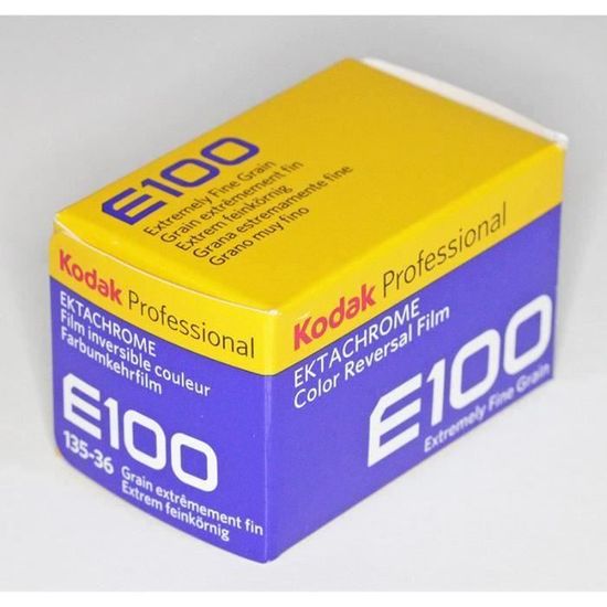 Film argentique diapositive couleur KODAK EKTACHROME E100 36 poses - 100 iso - péremption 11/2020