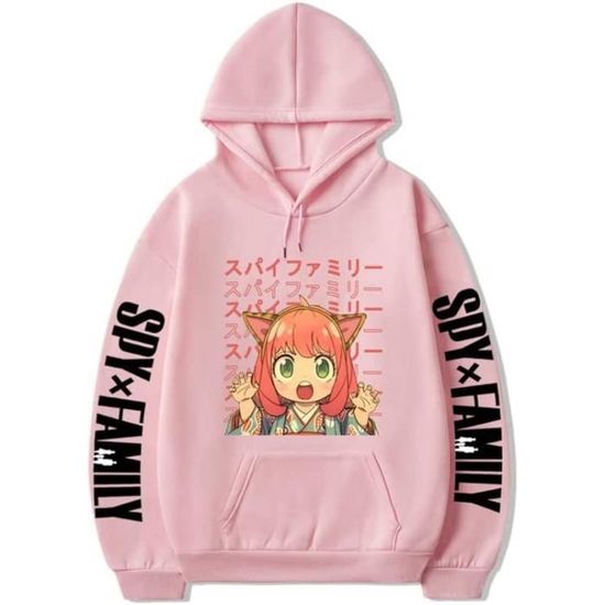 Sweat à Capuche Spy X Family - Imprimé Anya Forger 2D - Couple Unisexe - Polyester Doux - Tailles XXS à 4XL (asiatiques) - 4