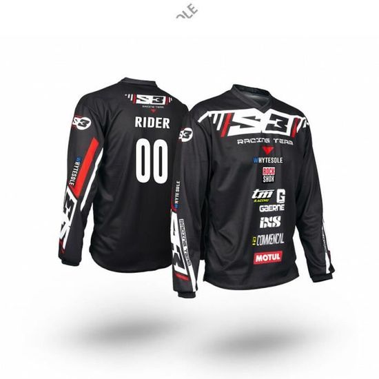 Maillot Cyclisme Manches Longues - Polyester Respirant - Pour VTT, Vélo De Route, Motocross - Homme