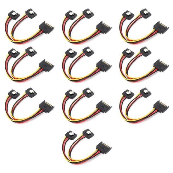 Câble D'alimentation SATA 1 Mâle Vers 5 Femelles - 18 AWG - Pour SSD, HDD, Lecteurs Optiques