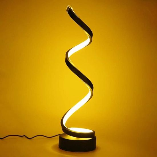 RUMOCOVO®Spirale LED Dimmable Table Lamp-12W Blanc Chaud Protection Des Yeux Lampe De Chevet Noir Éclairage Intérieur