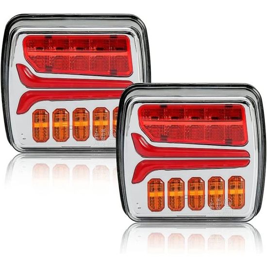 Lot De 10 Feux De Position Latéraux LED Pour Camion/remorque - 6 LED, 9,7 Cm, Ambre
