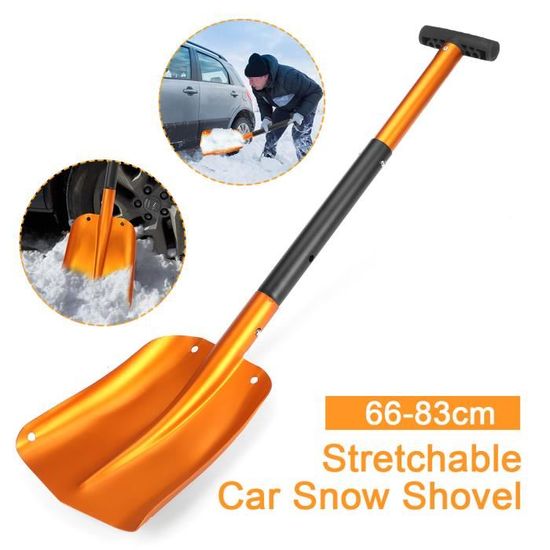 Pelle à Neige Aluminium Extensible 28-33 Pouces - Grande Capacité, Démontable, Pour Voiture, Jardin, Camping Et Plage