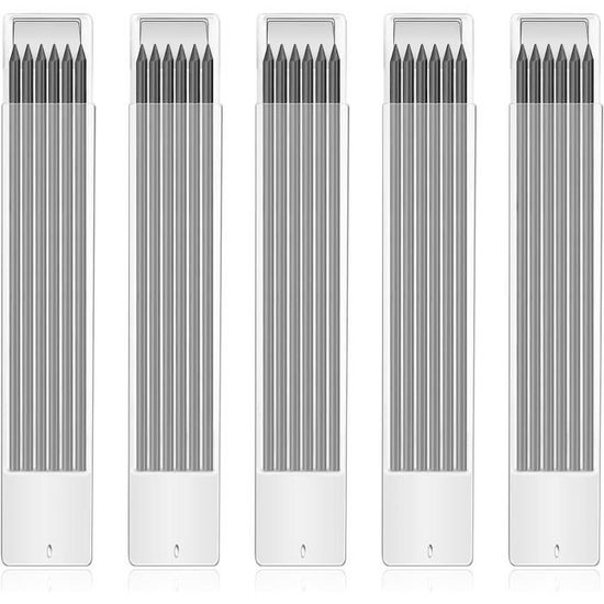 48 Mines De Crayon Charpentier 2.8 Mm - Graphite Solide, Marquage Clair - Pour Menuiserie, Construction, Dessin Technique