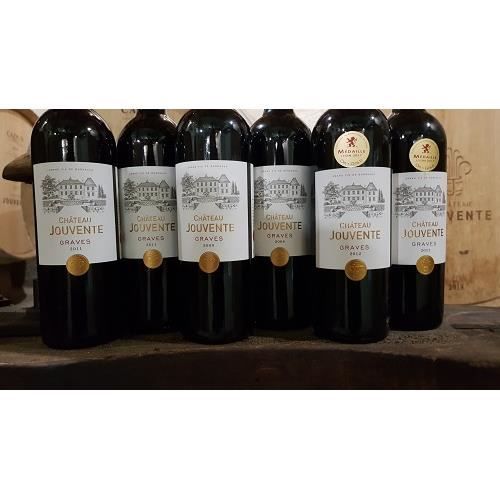 Lot de 6 bouteilles - Château Jouvente Graves rouge Grands vins matures - millésimes 2008/2011/2012