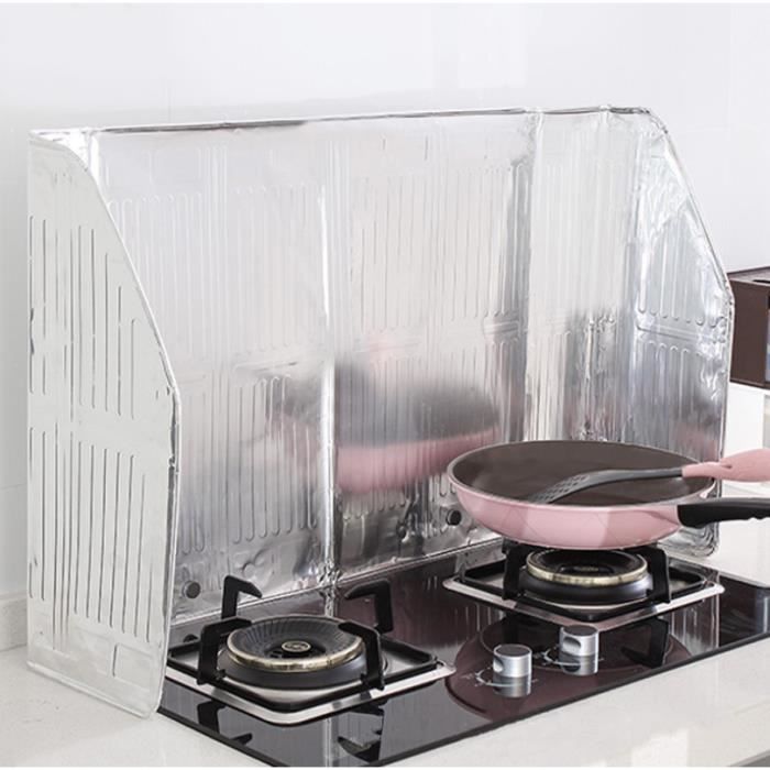 Plaque Anti-Projections de Cuisson Déflecteur D'huile Feuille D'aluminium Pliable Protection D'écran de Cuisine,120×50cm