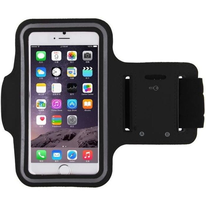 Brassard Sport IPHONE 11 pour Courir Respirant APPLE Housse Etui Coque T6 (NOIR)