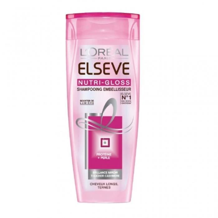 L’Oréal Paris Elseve Nutri-Gloss Shampooing Embelisseur Cheveux Longs et Ternes 250ml (lot de 4)