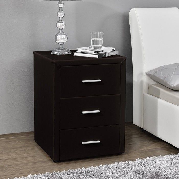 Table chevet 3 tiroirs Kasi - Noir