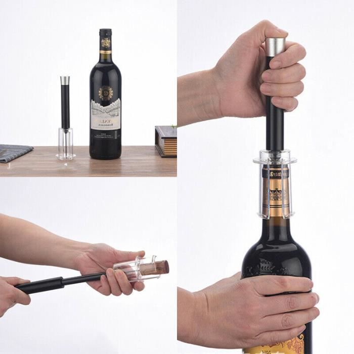 Ouvre-bouteille de vin pompe à Air - Pression d'air, vin rouge sous vide, bouchon de bière, ouvre-cou - Modèle: Black - WMKPQA05994