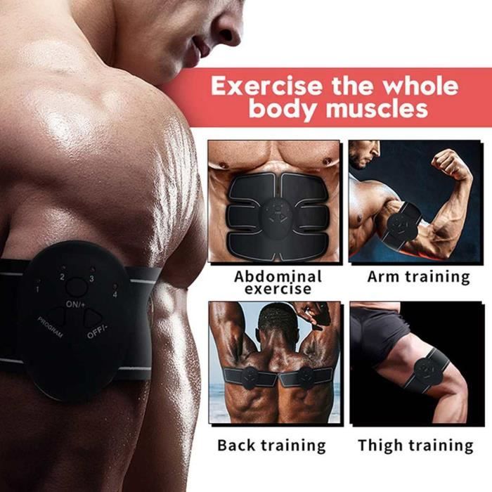 Appareil de musculation abdominale stimulateur de Massage Ab sans fil Vibration corps minc - Modèle: Black and White -