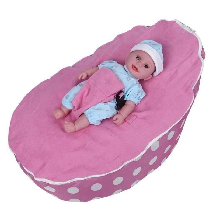 Lit de couchage pour bébé base de sac de haricots pour enfant sans assis remplissage et rose -SEC