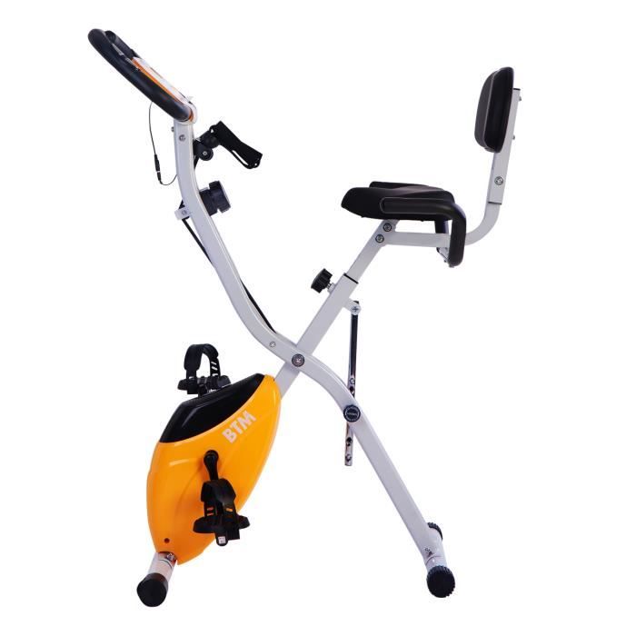 Vélo d'Appartement Magnétique - Vélo d'Entraînement intérieur - Inertie 2.5 kg - Capteurs d'impulsion - Orange