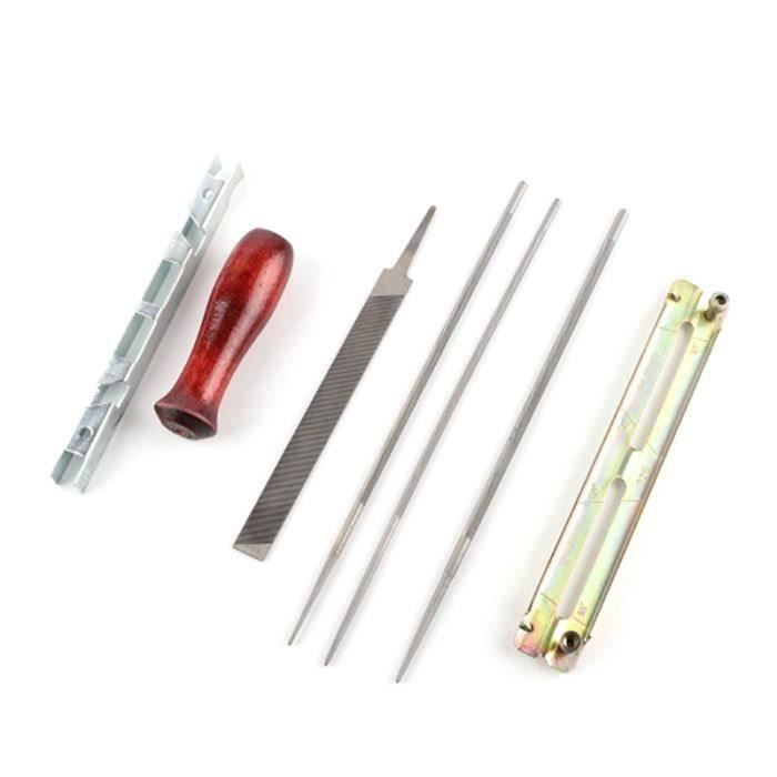 Trousse D'Affûtage de Scie à Chaîne Lime pour Outil de Scie à Chaîne Tronçonneuse pour Affûteuse-Lime Guide-Guide Barre de Jauge d