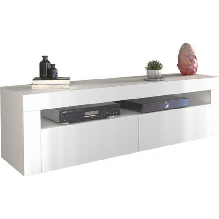 3xeliving Un meuble TV Kim moderne et élégant, blanc 160 cm