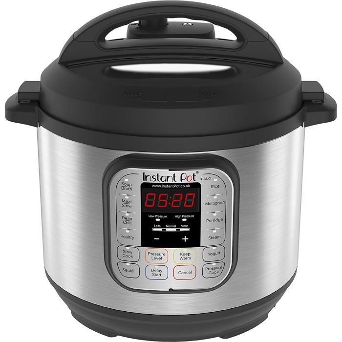 Instant Pot IP-DUO60, Autocuiseur programmable 7 en 1, 5.7 l/1000 W 220 V, technologie de 3ème génération, bol de cuisson et envelop