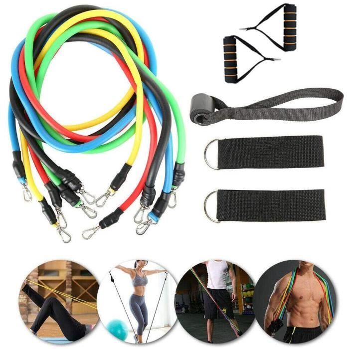 Corde Résistance Bandes Latex Force Gym Équipement Exercices Corps Fitness Workout Équipement 11PCS