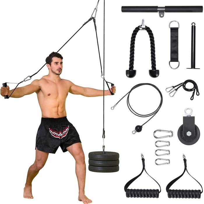 DIP STATION e Musculation 3 en 1 Max Poids 100kg avec 1 Corde Triceps 2 Poigneacutees1 Barre de Poigneacutees agrave la Maison A107