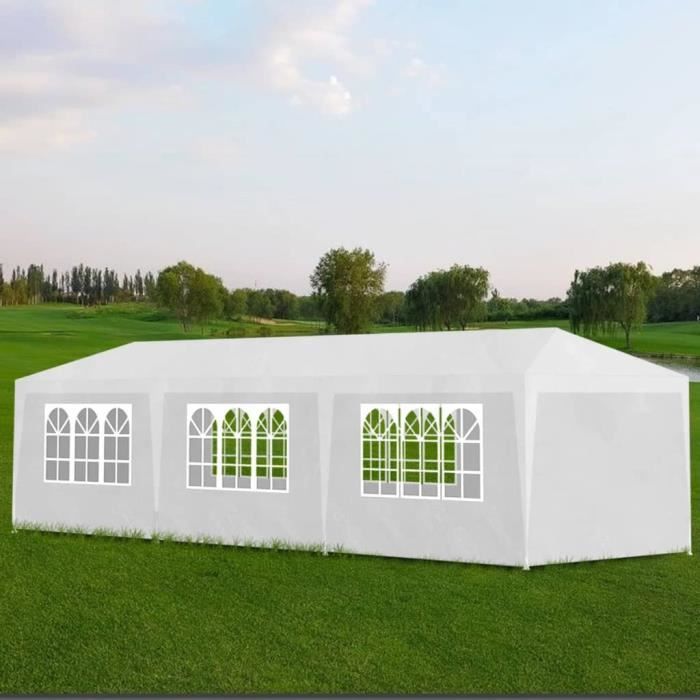 Tente de réception 3 x 9 m Blanc HB042