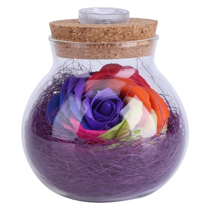Garosa lampe rose LED RVB Lampe Romantique Rose Bouteille Lumière Couleur Changeante Décor De Fête De Mariage avec Télécommande