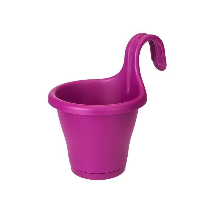 ELHO Jardinière de balcon Corsica Simple - Rose cerise - Extérieur & Balcon - L 19,4 x W 27,1 x H 25,9 cm