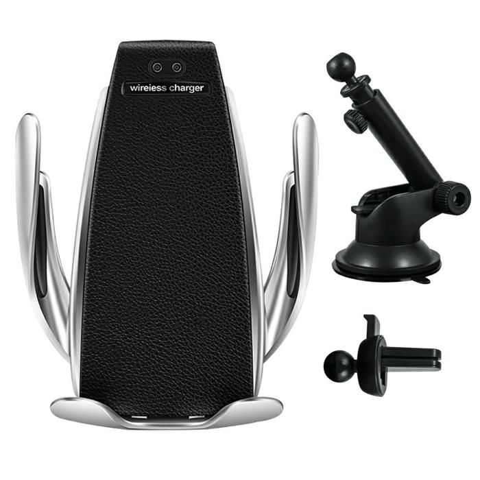 Support de Charge sans Fil pour Voiture - Induction 10W Motorisé (Ailette + Ventouse) QI-221 - 5902280622574