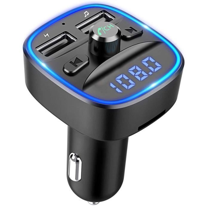 Letouch KFZ Bluetooth Transmetteur FM Auto Bluetooth Radio Lecteur MP3 2 Adaptateur USB SD