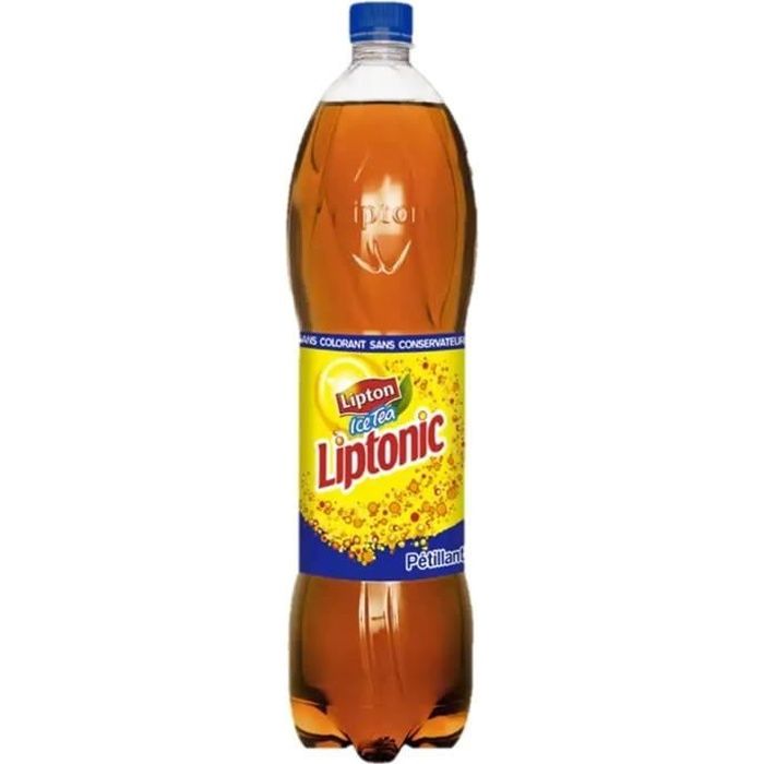 LOT DE 3 - LIPTON LIPTONIC - Ice Tea - Boisson gazeuse aux extraits de thé arôme citron vert - 1,5 L