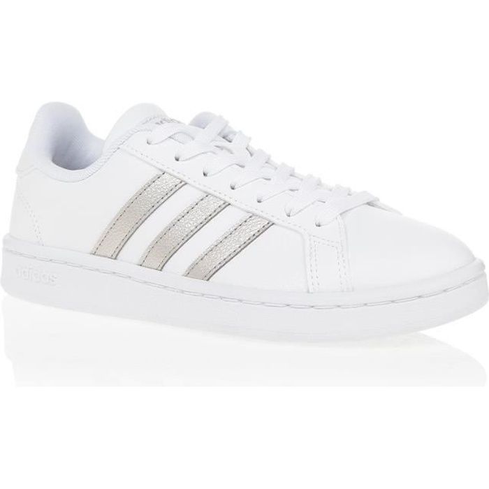 ADIDAS Baskets Grand Court - Femme - Blanc et or
