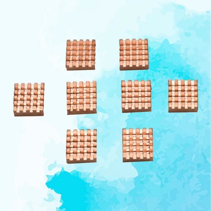 8 PCS Portable léger en cuivre dissipateurs de chaleur durables radiateurs blocs de refroidissement pour ORDINATEUR TOUT-EN-UN