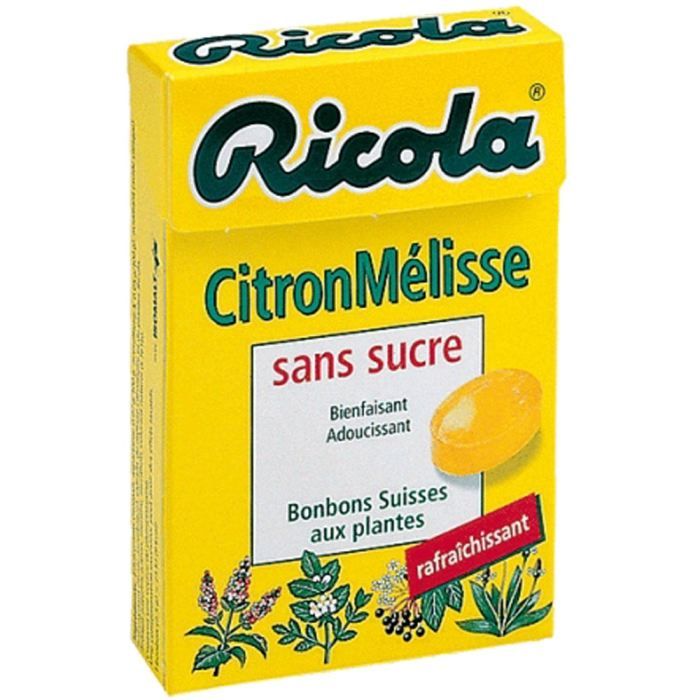 Ricola bonbons sans sucre citron et mélisse 50g