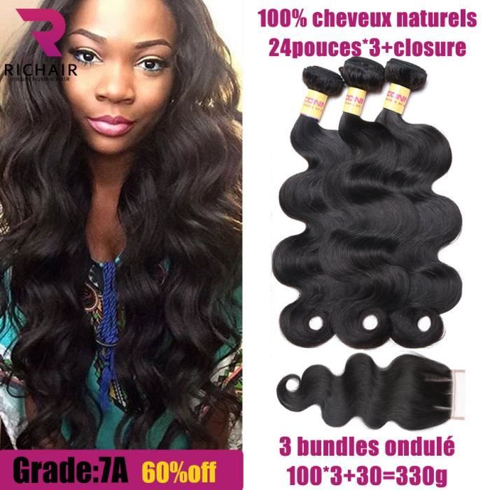 RICHAIR 3 Tissage Brésilien boucle + closure 24-