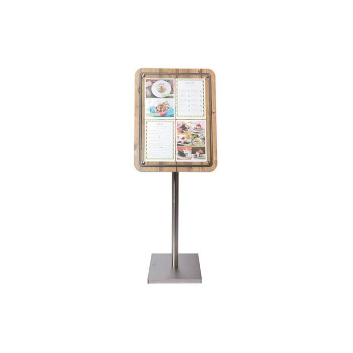 Porte-menu 4 A4 Glass Star aspect chêne Sans pied Bois