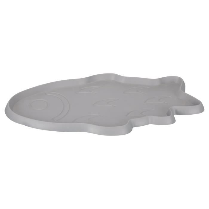 TRIXIE Set de table en caoutchouc naturel - 35 × 22 cm - Gris - Pour chien