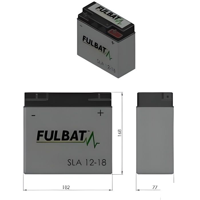 BATTERIE SLA 12-18 FULBAT 12V18AH LG 182 L77 H168 -SANS ENTRETIEN - MOTOCULTURE
