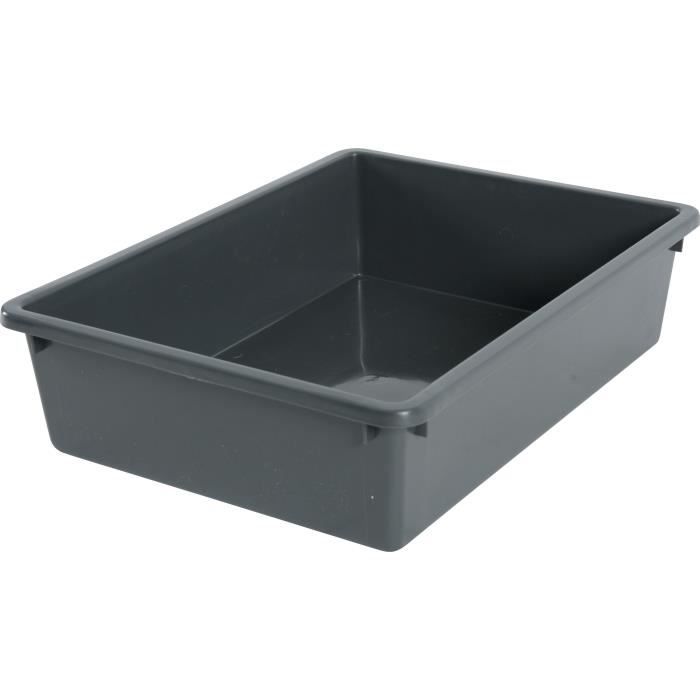 ZOLUX Bac à litière - 38,5 x 28,5 x 9,5 cm - Gris - Pour chat