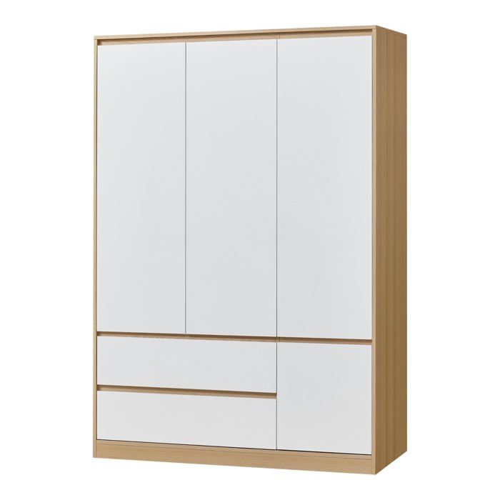 Armoire de chambre - Moderne - 4 portes - 6 étagères - 2 tiroirs - MDF 176x120x52 cm Armoire de chambre - Moderne - 4 portes - 6 étagères - 2 tiroirs - MDF 176x120x52 cm