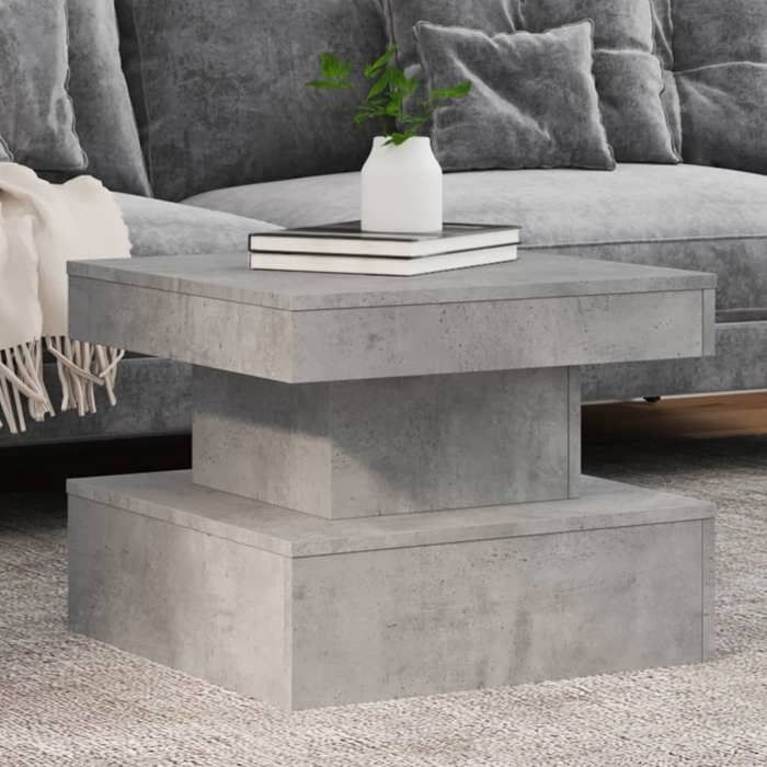 vidaXL Table Basse avec Lumières LED Bout de Canapé Table dAppoint Meuble de Salon Salle de Séjour Intérieur Moderne 839843