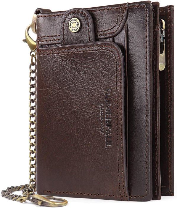 GAEKEAO - Portefeuille Homme En Cuir Avec Blocage RFID, Grande Capacité (11 Cartes, Billets, Pièces), Format Compact, Boîte Cadeau Incluse - 10