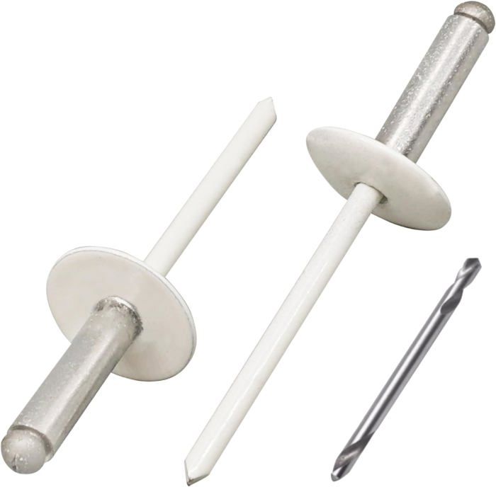 100 Rivets Aveugles Bralo Bleus - Pour Plaques Voiture Et Moto - 4,8x12 Mm, Neuf