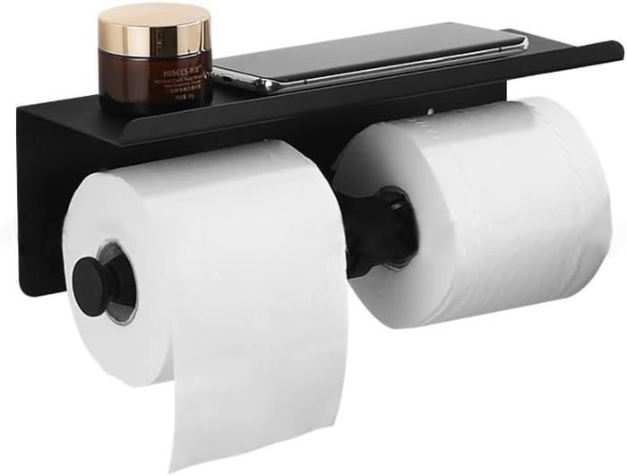Lot De 2 Porte-Rouleaux De Papier Toilette En Acier Inoxydable - Résistant à L'Eau, Design Argenté Pour Salle De Bain | Leroy Merlin